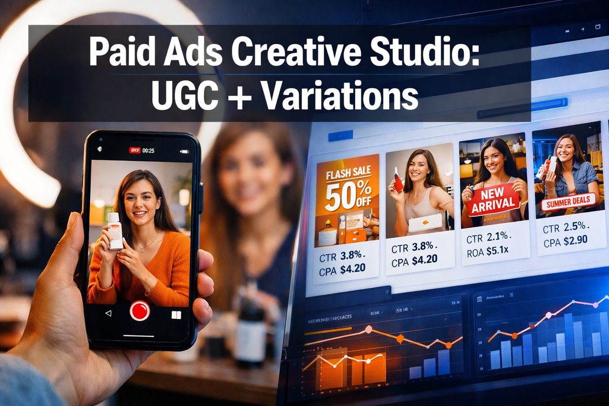 Paid Ads Creative Studio (UGC + Variations)